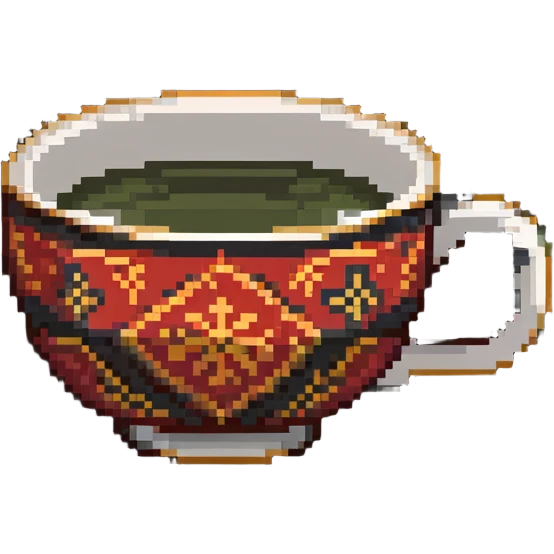 traditional Chinese tea cup with red and gold design emoji