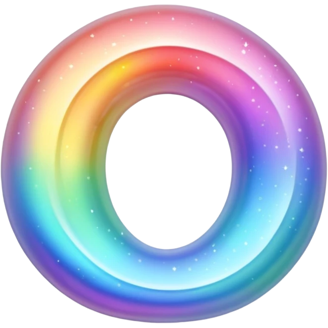 glossy Pastel iridescent rainbow crystal crescent emoji
