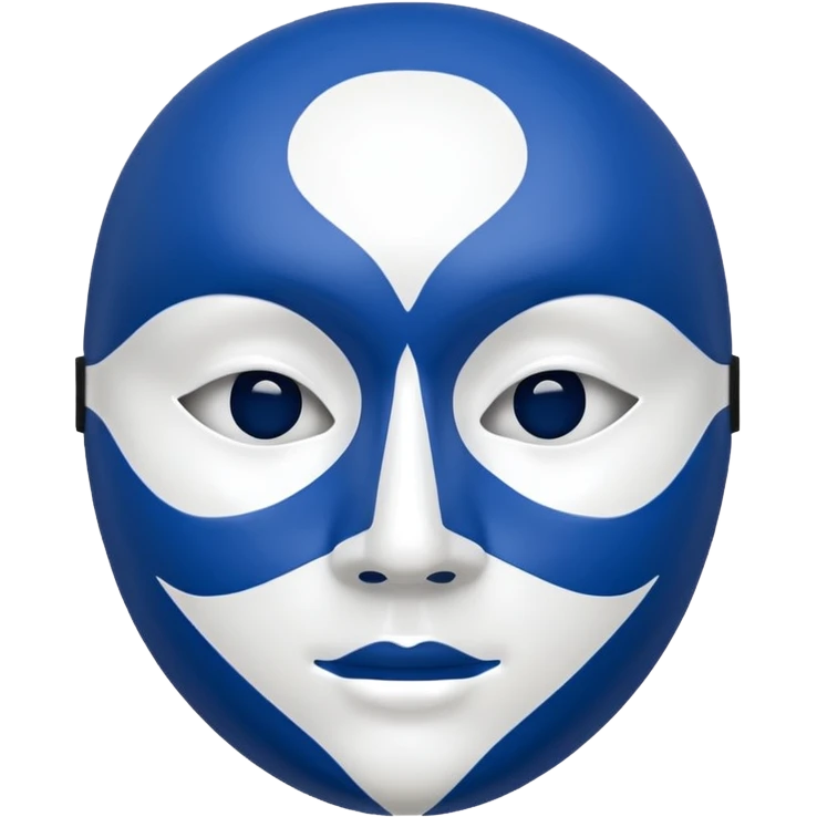 full face mask blue and white on two side  emoji