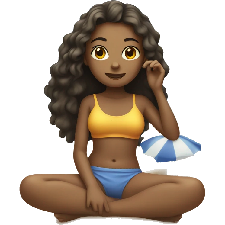 girl relaxing on the beach emoji
