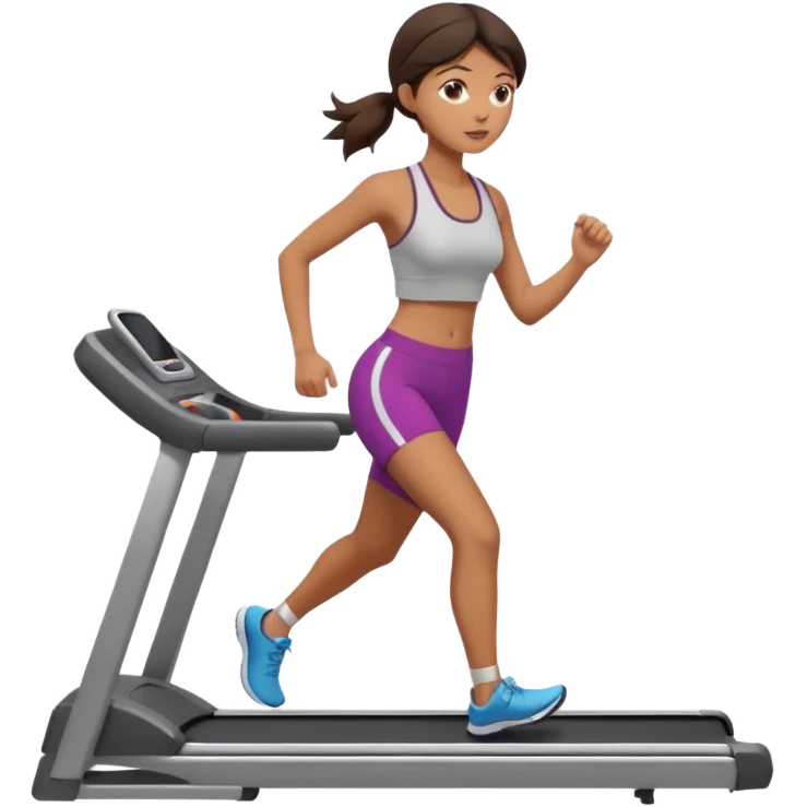 Gym brunette girl tan treadmill emoji