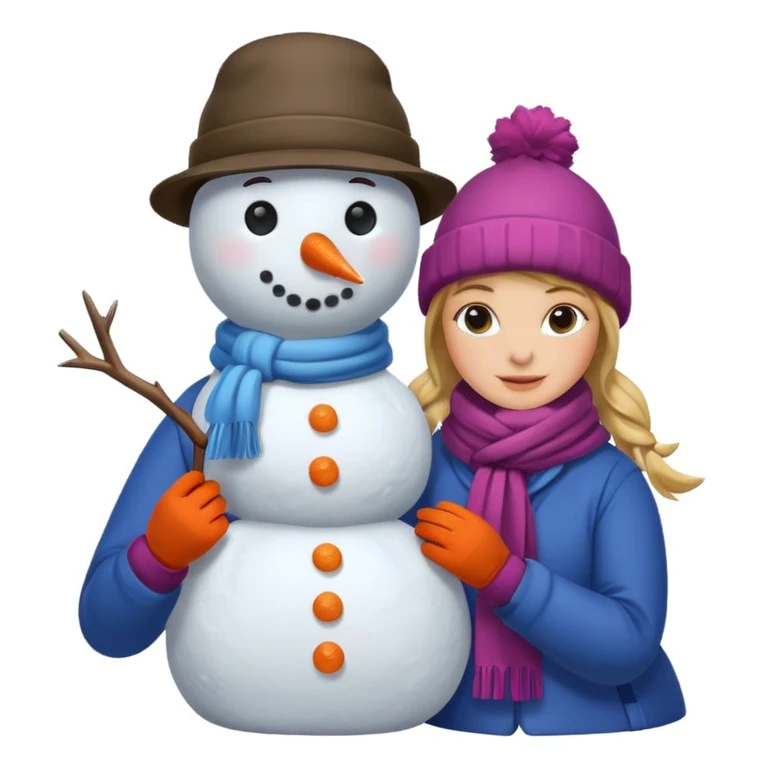 people making a snowman emoji