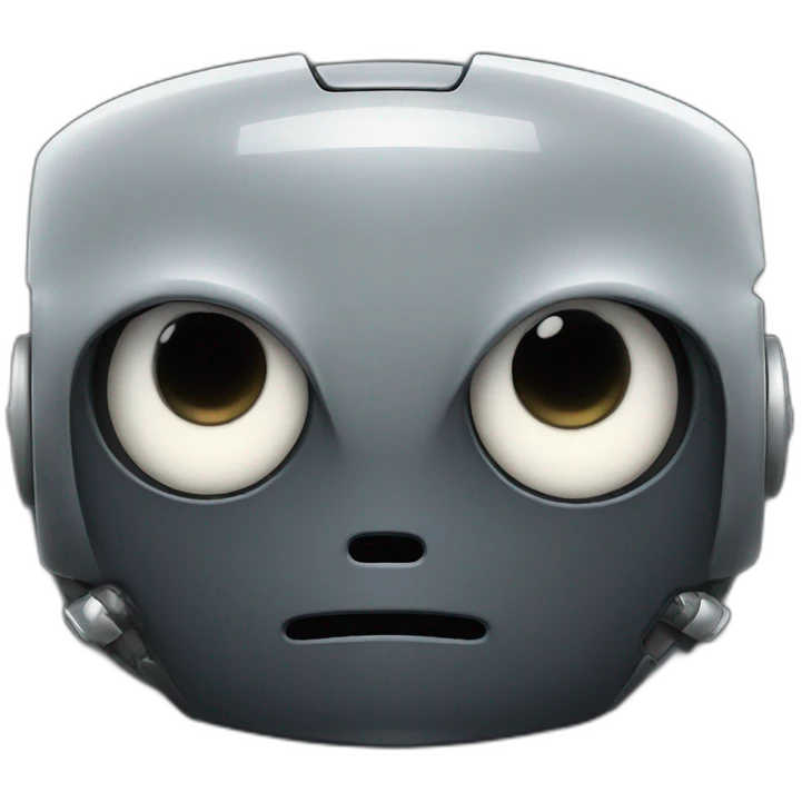 cute obsidian robot face white eyes emoji
