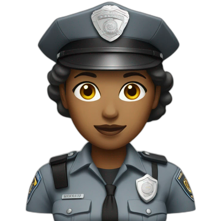 black police woman in light gray uniform emoji