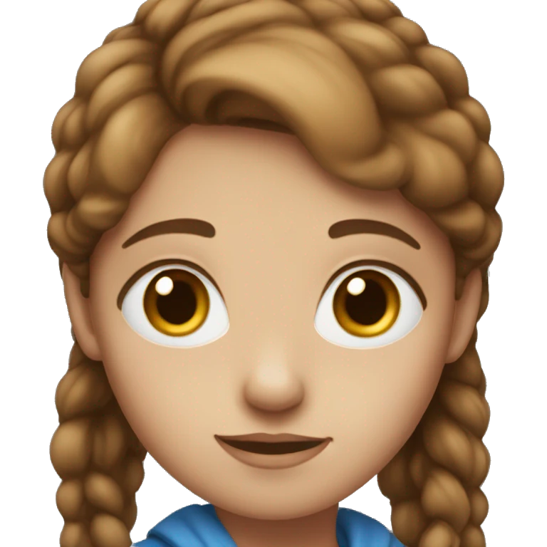 Blue eyed girl with Brown hair  emoji