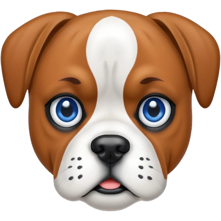 Pure White boxer dog with blue left eye emoji