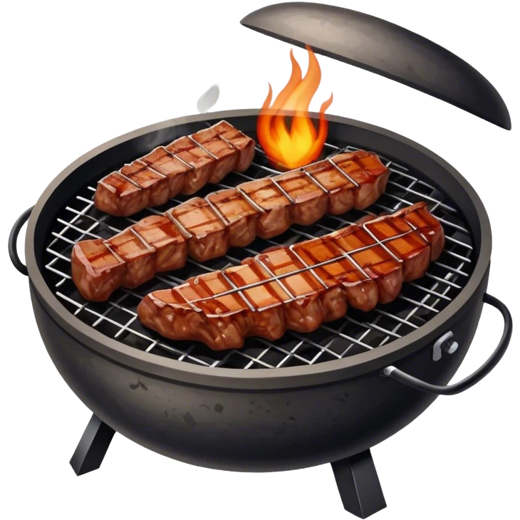 Stone-cooked BBQ with tender meat. emoji