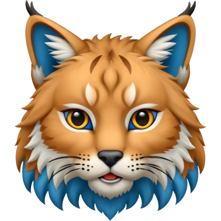 Tête de lynx : très féroce et bleu  emoji