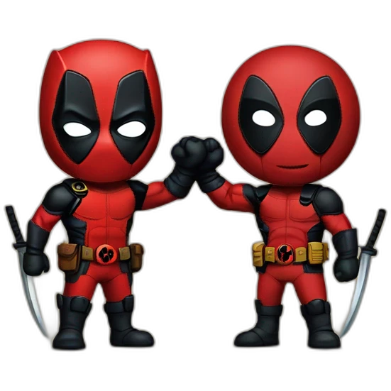 Deadpool and Wolverine holding hands emoji