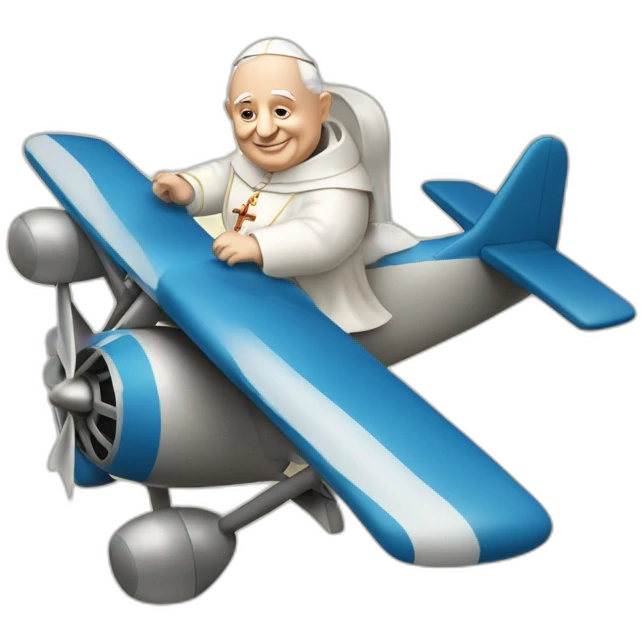 Pope John XXIII flying a plane emoji