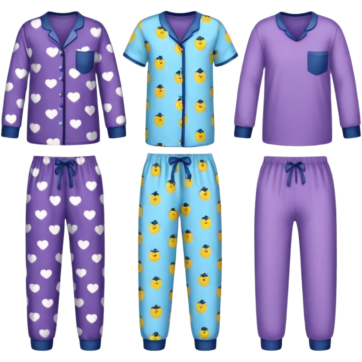 Pajama, different pattern emoji