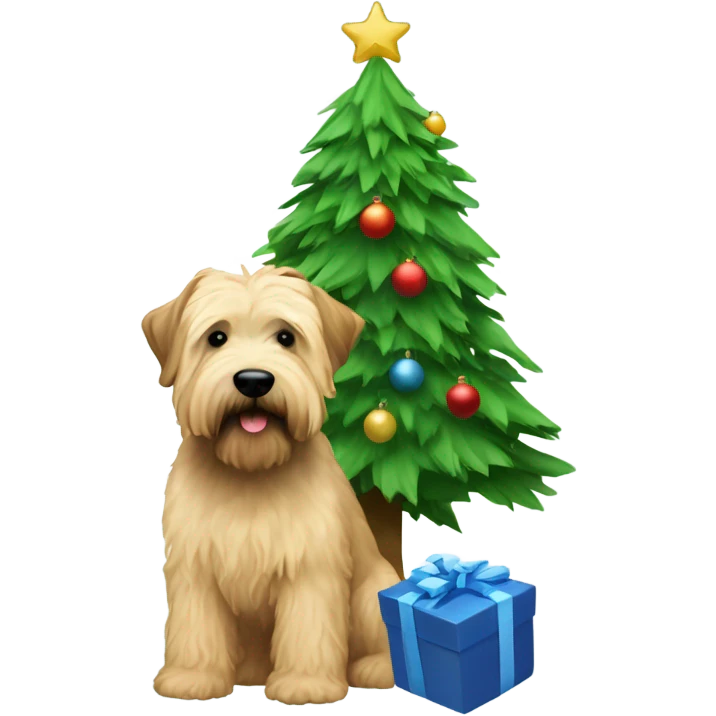 wheaten terrier and christmas tree emoji