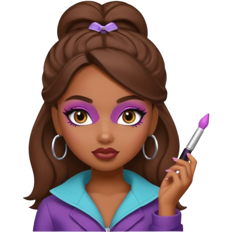 a pretty bratz dusky girl in a metro emoji