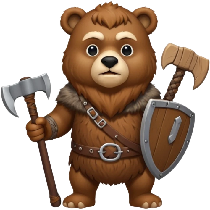 a viking bear with an axe  emoji