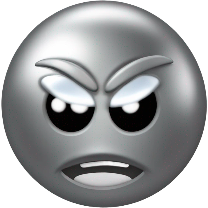 Metal cute Kirby bubble Gray ball driving on car wheels with mad eyebrows  emoji