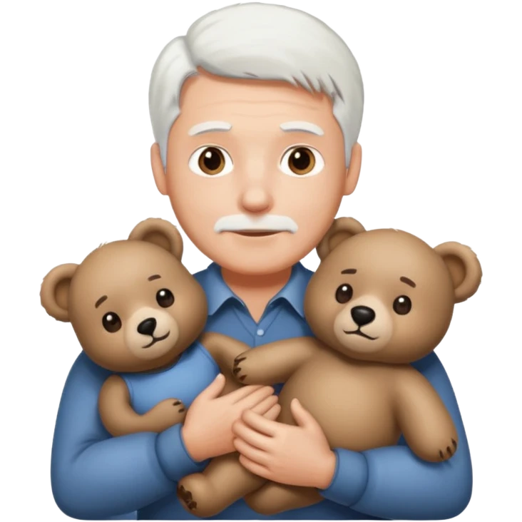 M'en with bear and white hair emoji