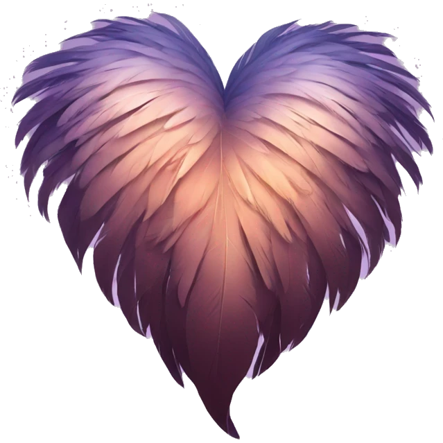 A beautiful feather heart emoji