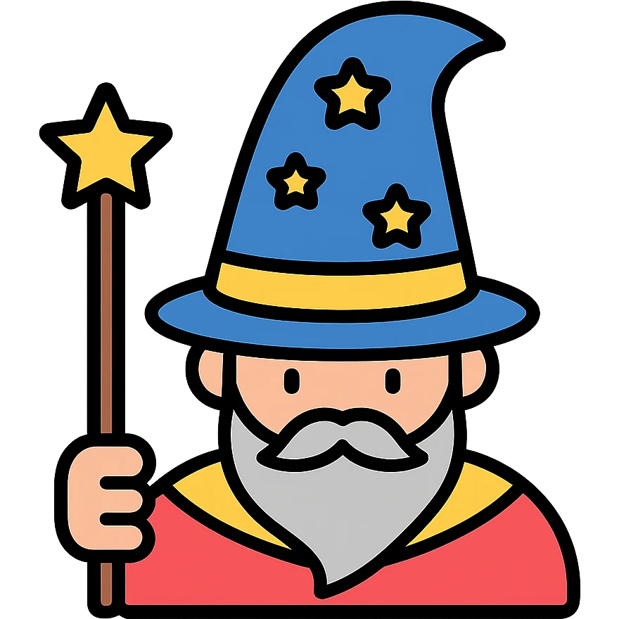 wizard character, color icon style emoji