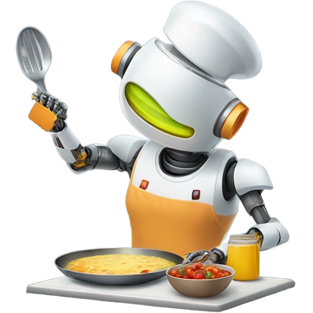 a robot cooking emoji
