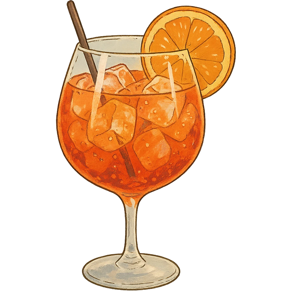 Aperol Spritz cocktail in ghibli style emoji
