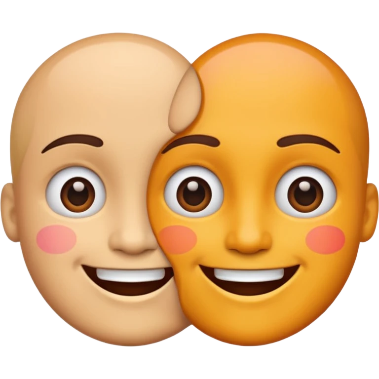 two cartoon faces talking, facing each other emoji