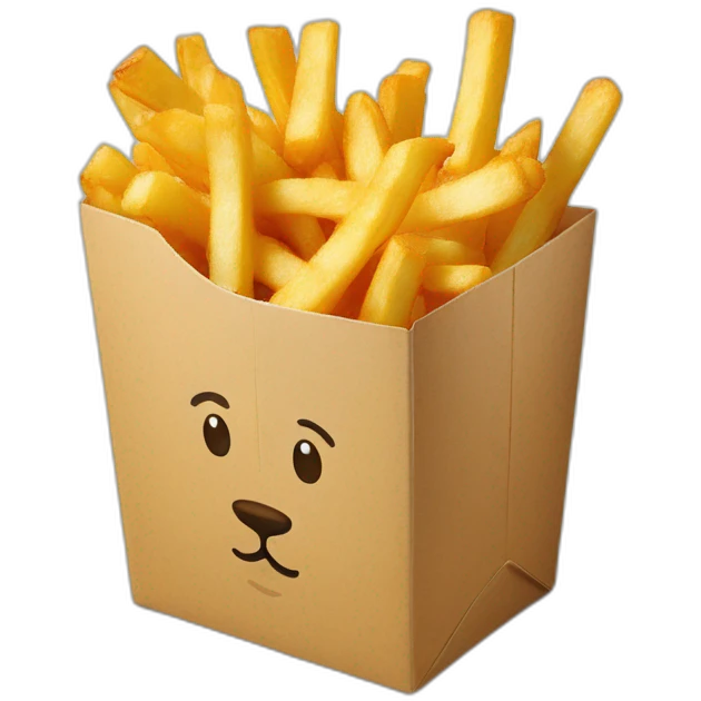 box of fries with lion logo on front emoji