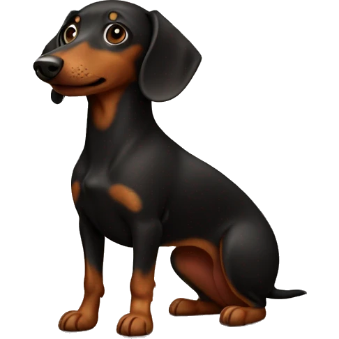 black and brown weenie dog emoji