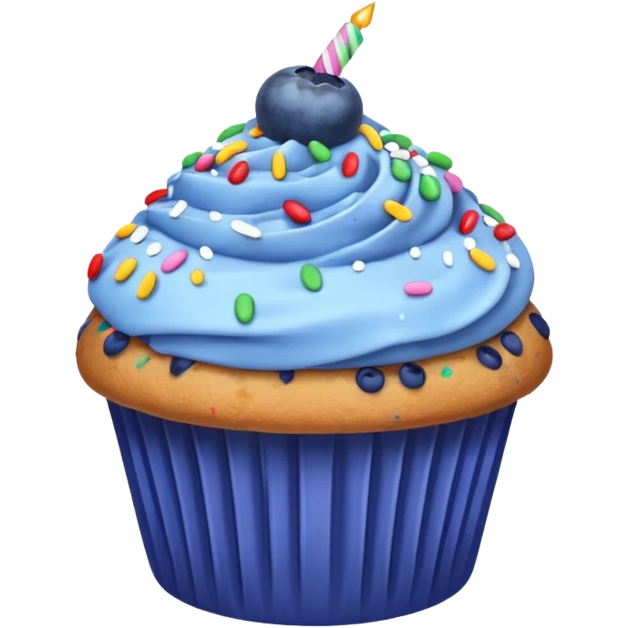 Blueberry Muffin celebrating birthday emoji