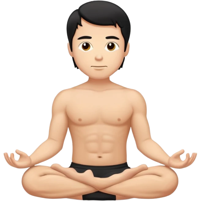 White man doing yoga  black hair emoji