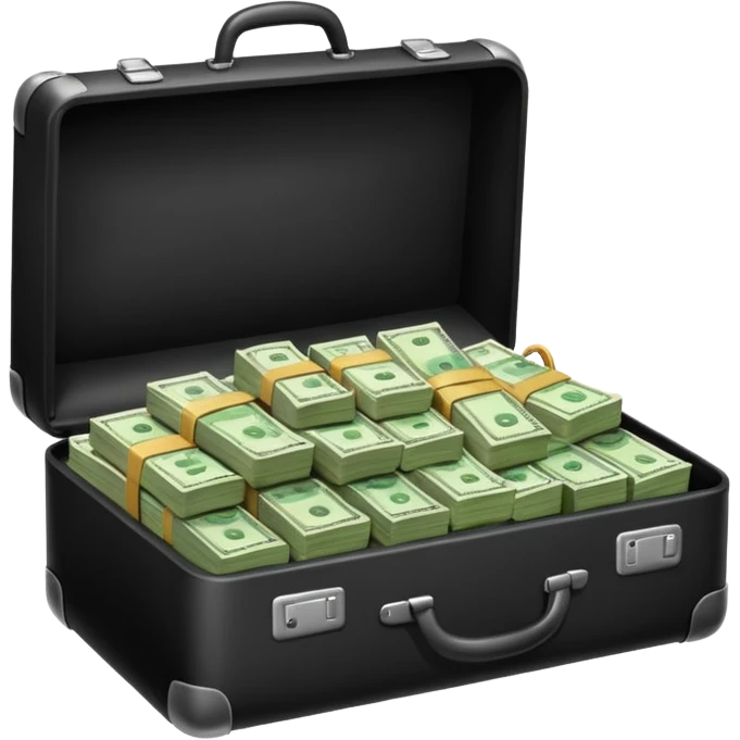 много денег в кейсе emoji