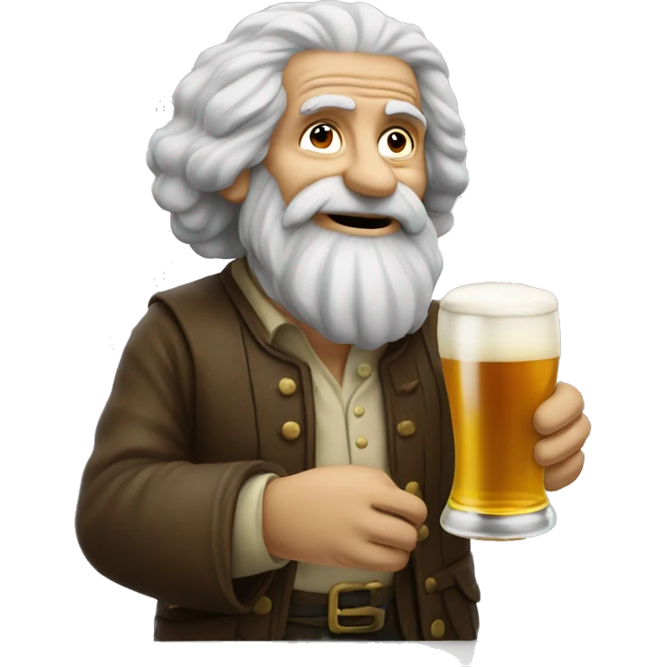 Grisman avec une bière  emoji
