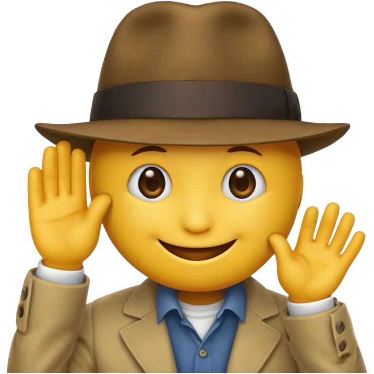 round yellow emoji pulling its fedora down into its face emoji