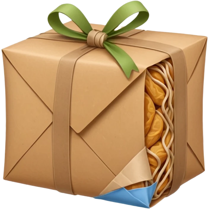 brown paper wrap usually found in indonesian stall.. tied with rubber band emoji