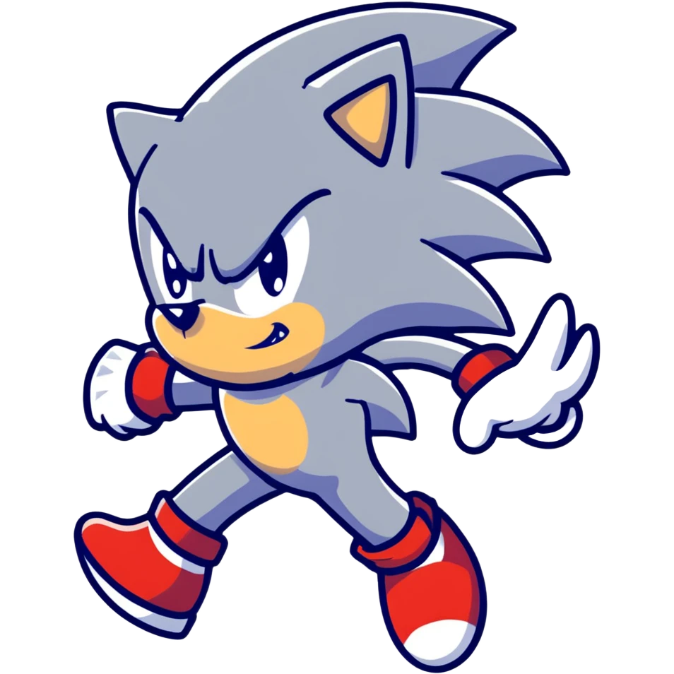 Sonic, Silver, and Shadow running emoji