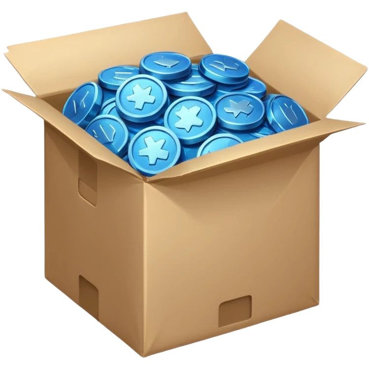 blue coins credit in a package emoji