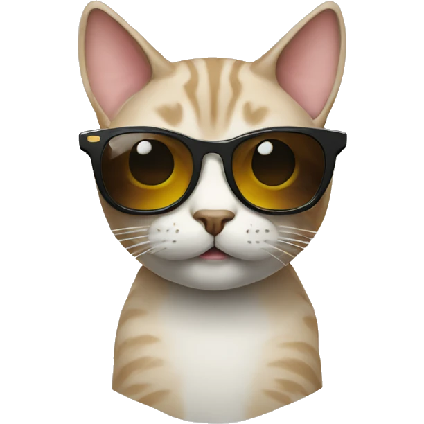 Cat with sunglasses eat gofri emoji