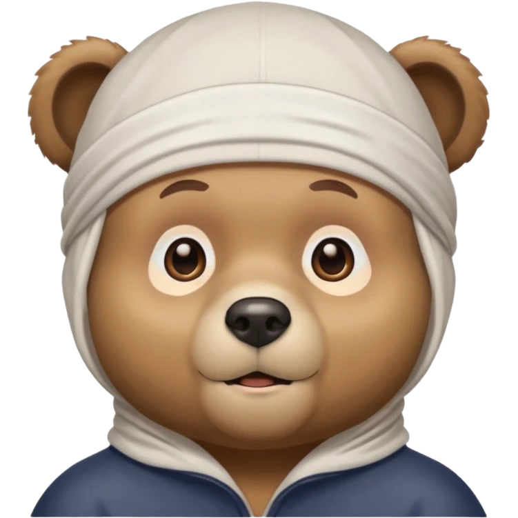 Сделай лицо медведя в белой дюраге emoji