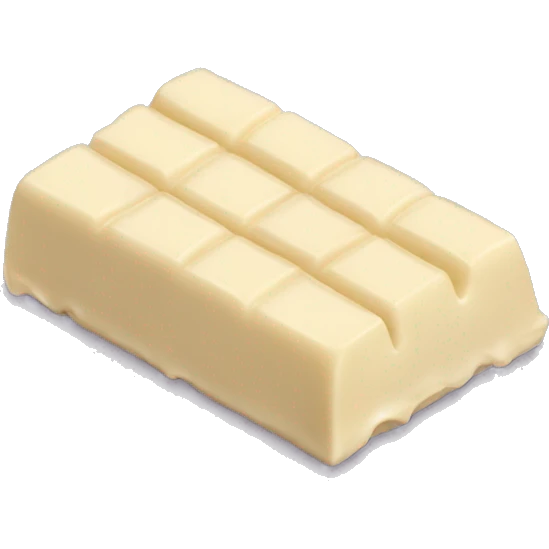 Realistic bar of white chocolate with three rows  emoji