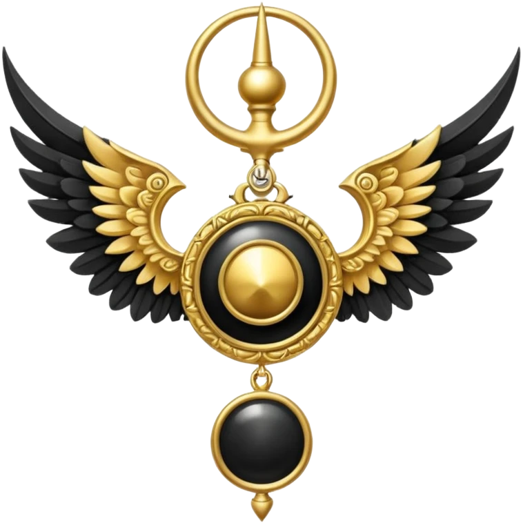 holy emblem with black wings with horn emoji