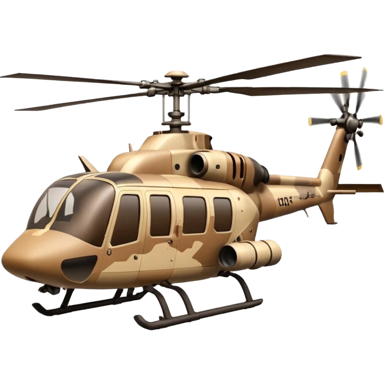 Desert camo helicopter with cannon emoji