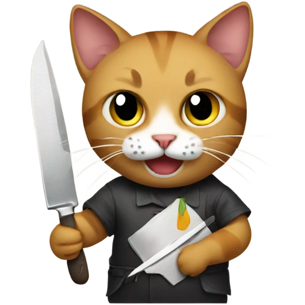 cat with knife emoji