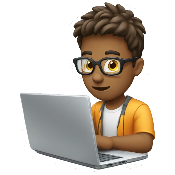 Male coding on laptop  emoji