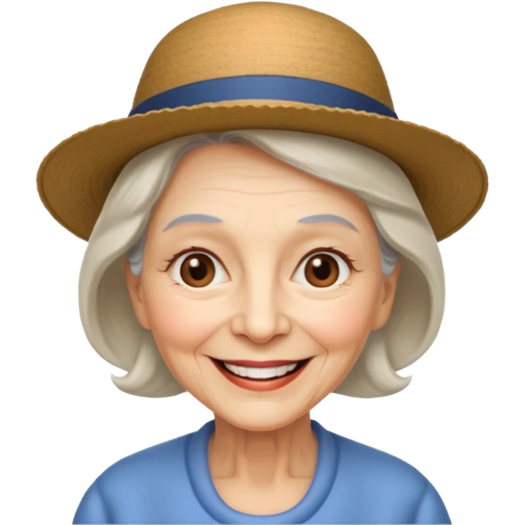 elderly woman with hat emoji