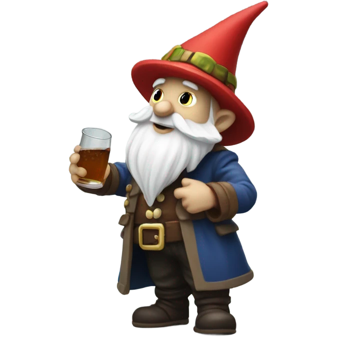 Pixel gnome pouring some rum on the ground emoji