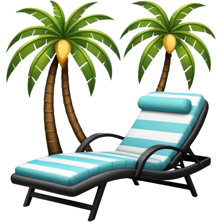 Sea, palm tree, chaise longue emoji