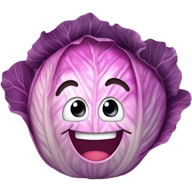 pink cabbage with happy face emoji