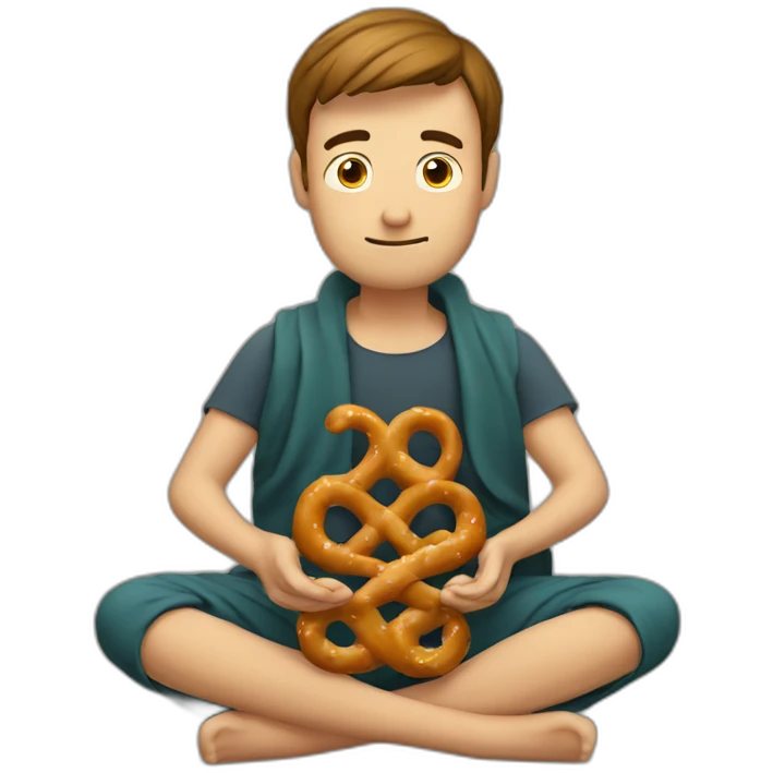 guy meditation pretzel legged emoji