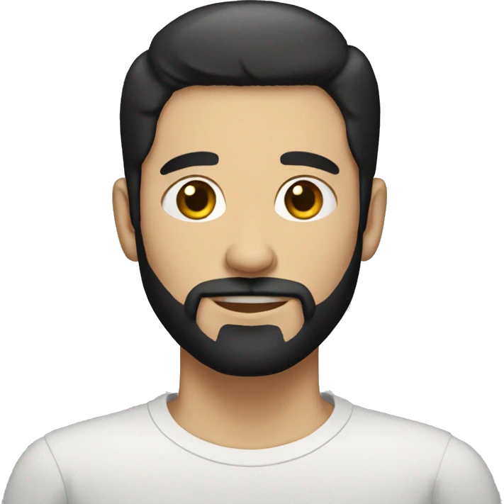 white Man with short black hair and circle beard emoji