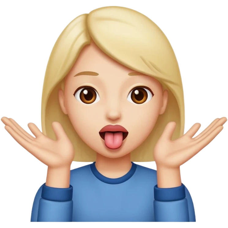 Tounge out with hands to the side emoji
