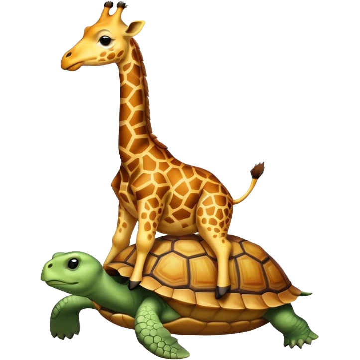 Giraffe sitting on a turtle emoji